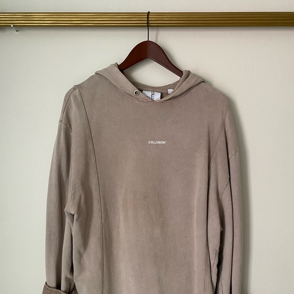 COLLUSION longline camel hoodie - Picture 3 of 9